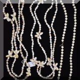 J172. Set of 2 long shell necklaces & 1 ball necklace. - $30 